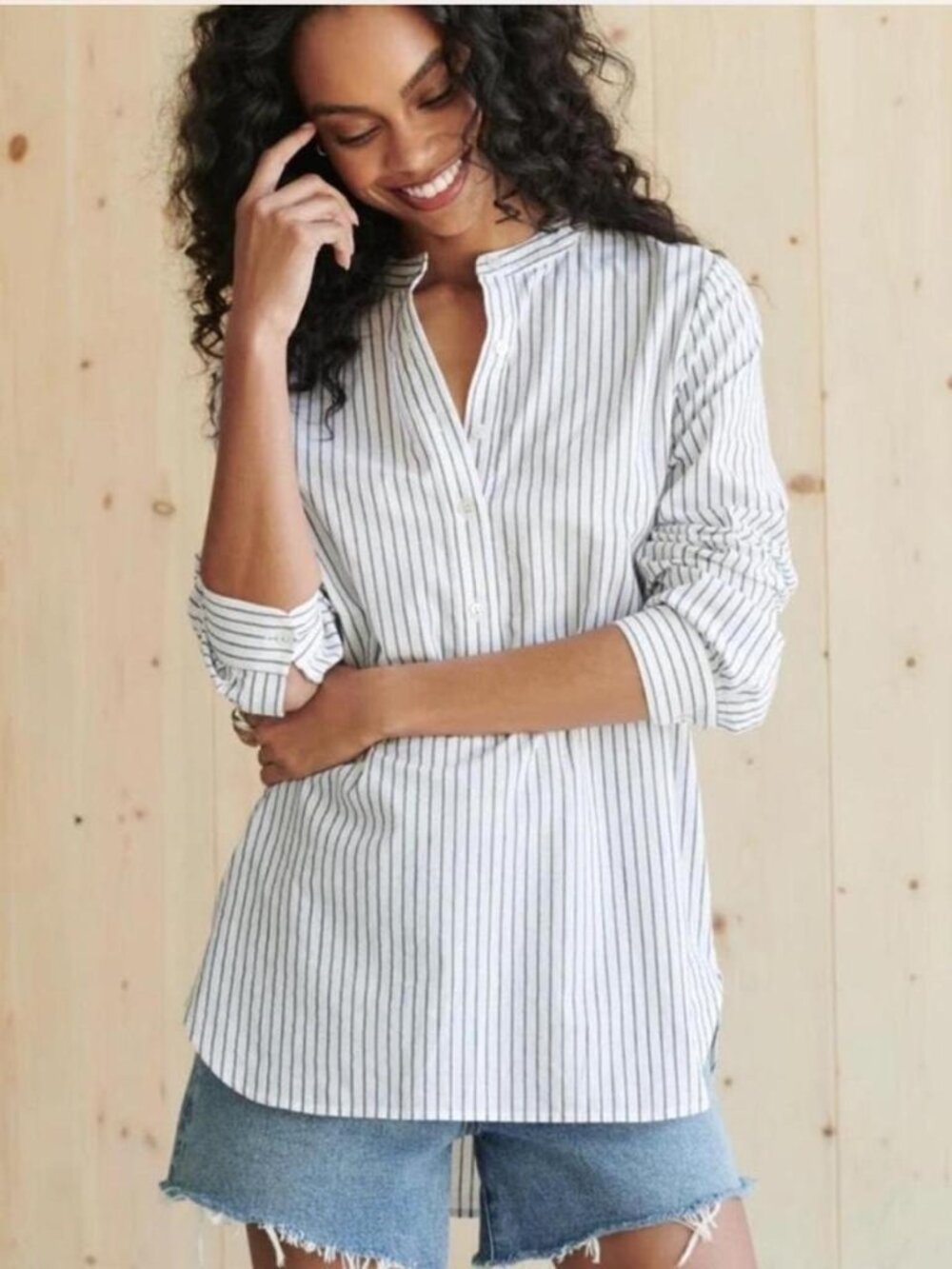 Jenni Kayne Hampton Shirt in Navy Stripe